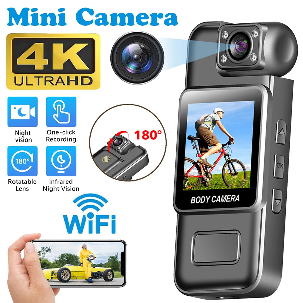 Ultra HD 4K WiFi Mini Camera Portable Digital Video Recorder Police BodyCam Infrared Night Vision Sports DV Riding Camcorder 카메라