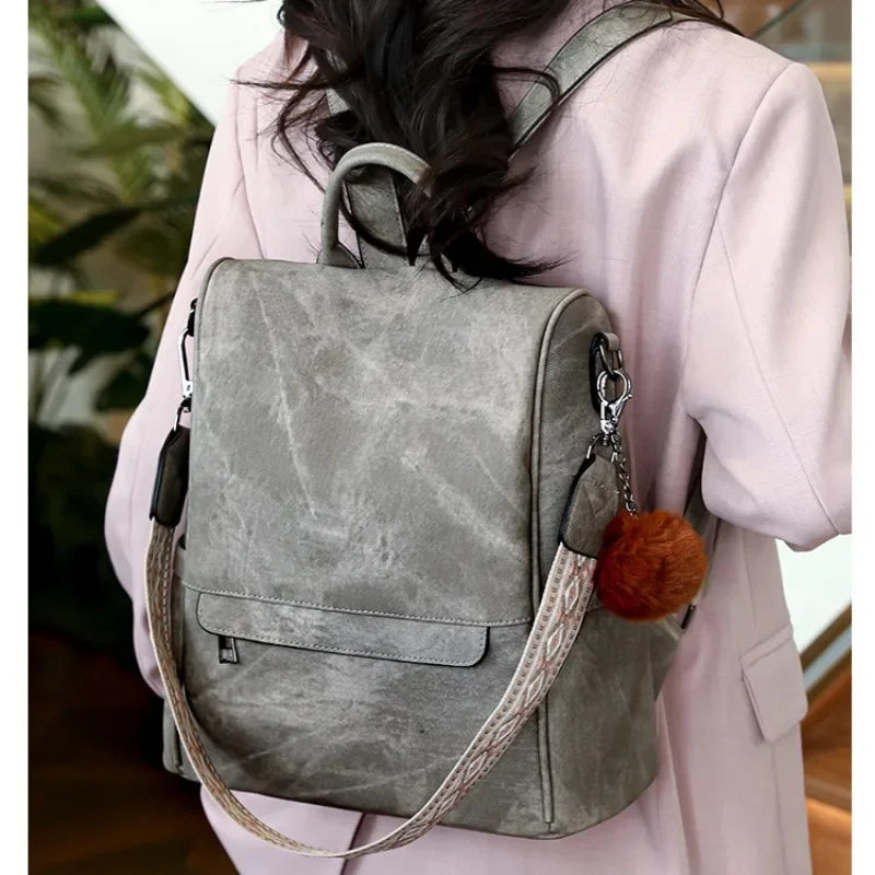 Womens Purse Leather Backpack Purse for Women Fashion Backpack Ladies Designer Ladies Shoulder Bags for Travel College Work