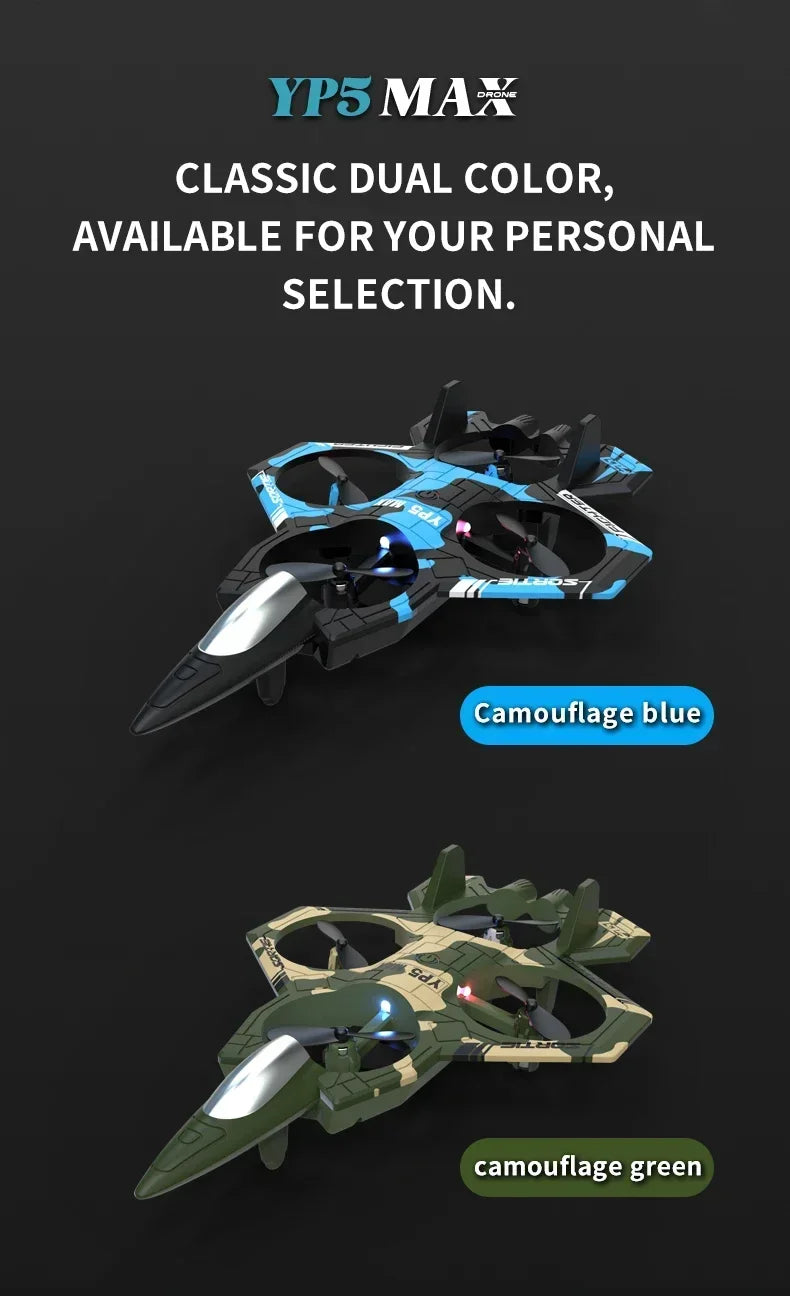 2025 New Fighter Quadcopter Drone Stunt Light RC Aircraft Four Channel Hovering Alta Altitude Rolling Special Effect