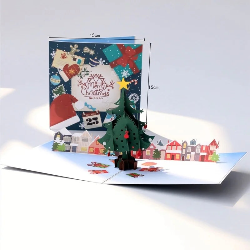 Handmade Christmas Gift Card Creative Design 3D Stereos High-end Blessing Small Thank You Card Festive Party Supply