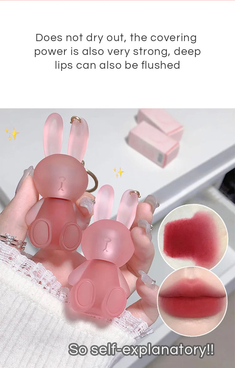 Gege Bear Rabbit Lip Glaze, Matte Velvet Lip Clay