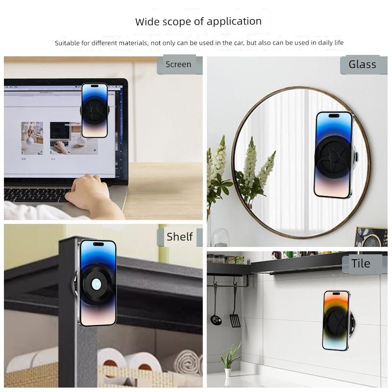 Factory Direct Sales Folding Electric Vacuum Adsorption Screen Glass Suction Tray Magnetic Suction Wireless Charger Car Phone Holder