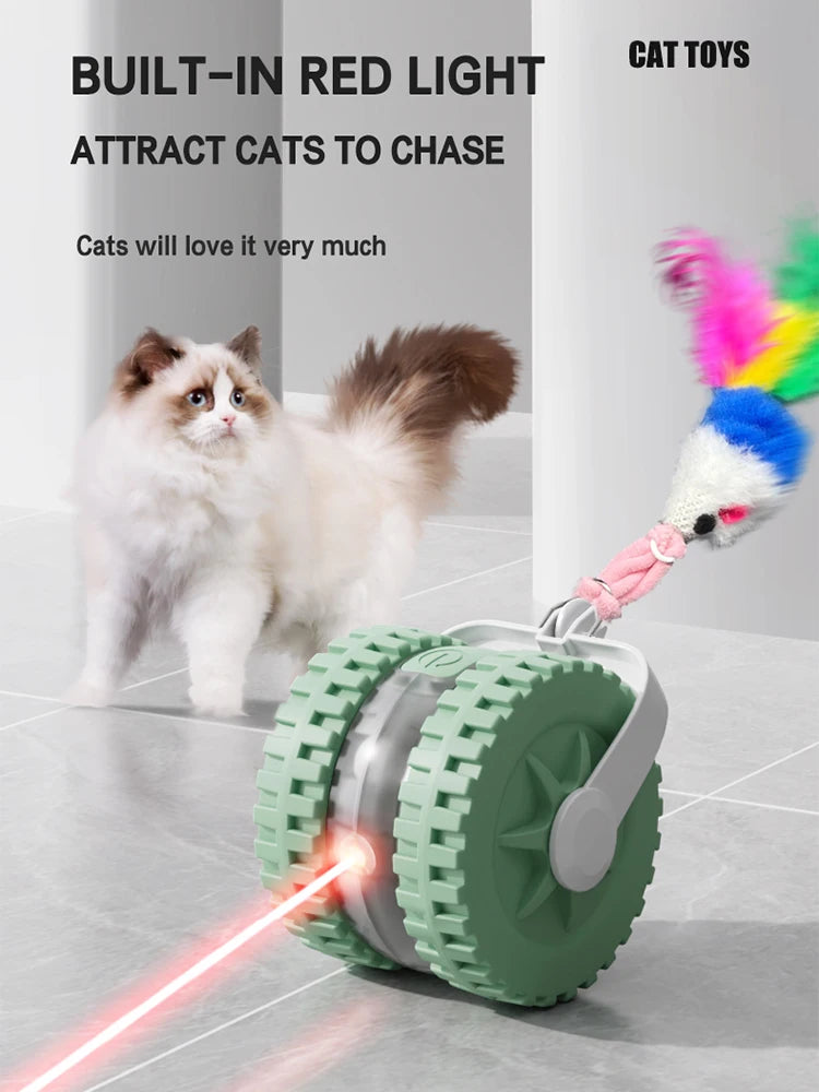 Cat Interactive Ball Toy, Automatic Rolling Ball with Tail, Rechargeable Smart Pet Interactive Toy, Intelligent Mouse for Cat