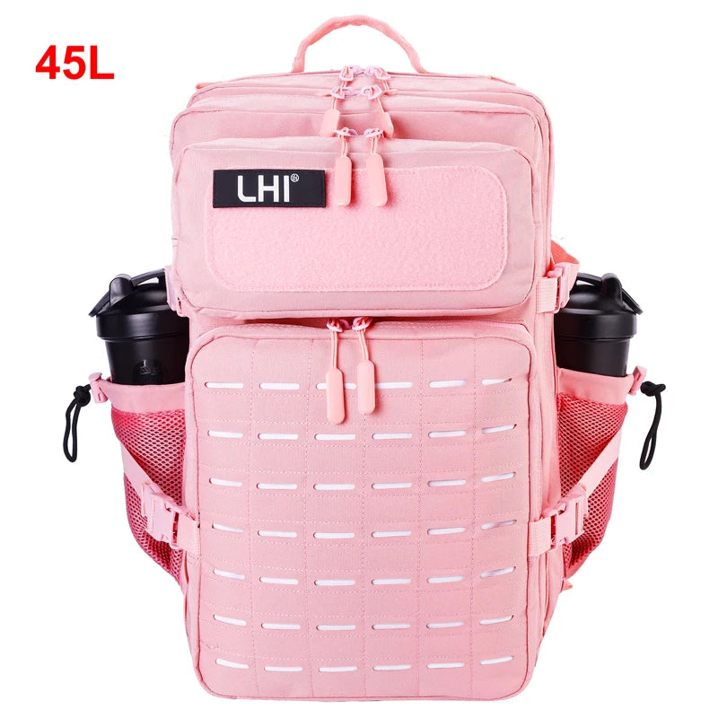LHI 25L/35L/45L Gym Backapck Tactical Athlete Sports Fitness Bag Exercise Workout Weekend Travel Daypack with Bottle Holder