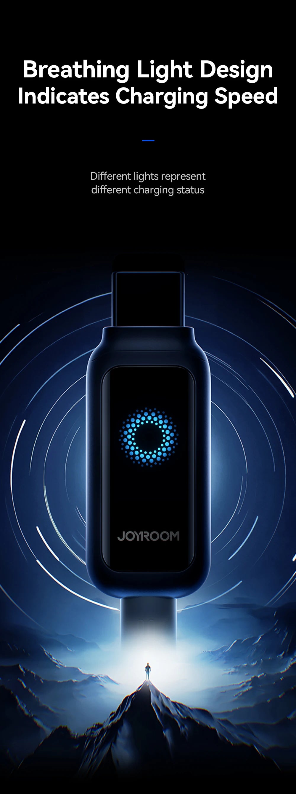 Joyroom 100W USB C Cable Automatic Power Off Fast Charge Type C Cable For iPhone 16 15 Pro Max  Xiaomi Sumsang Huawei