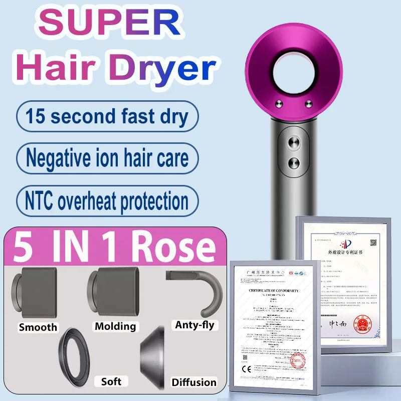 1600W Professional Hair-care Negative Ion Hair dryer 220V Leafless Hairdryer High Speed household Blow Dryer Salon Style Tool