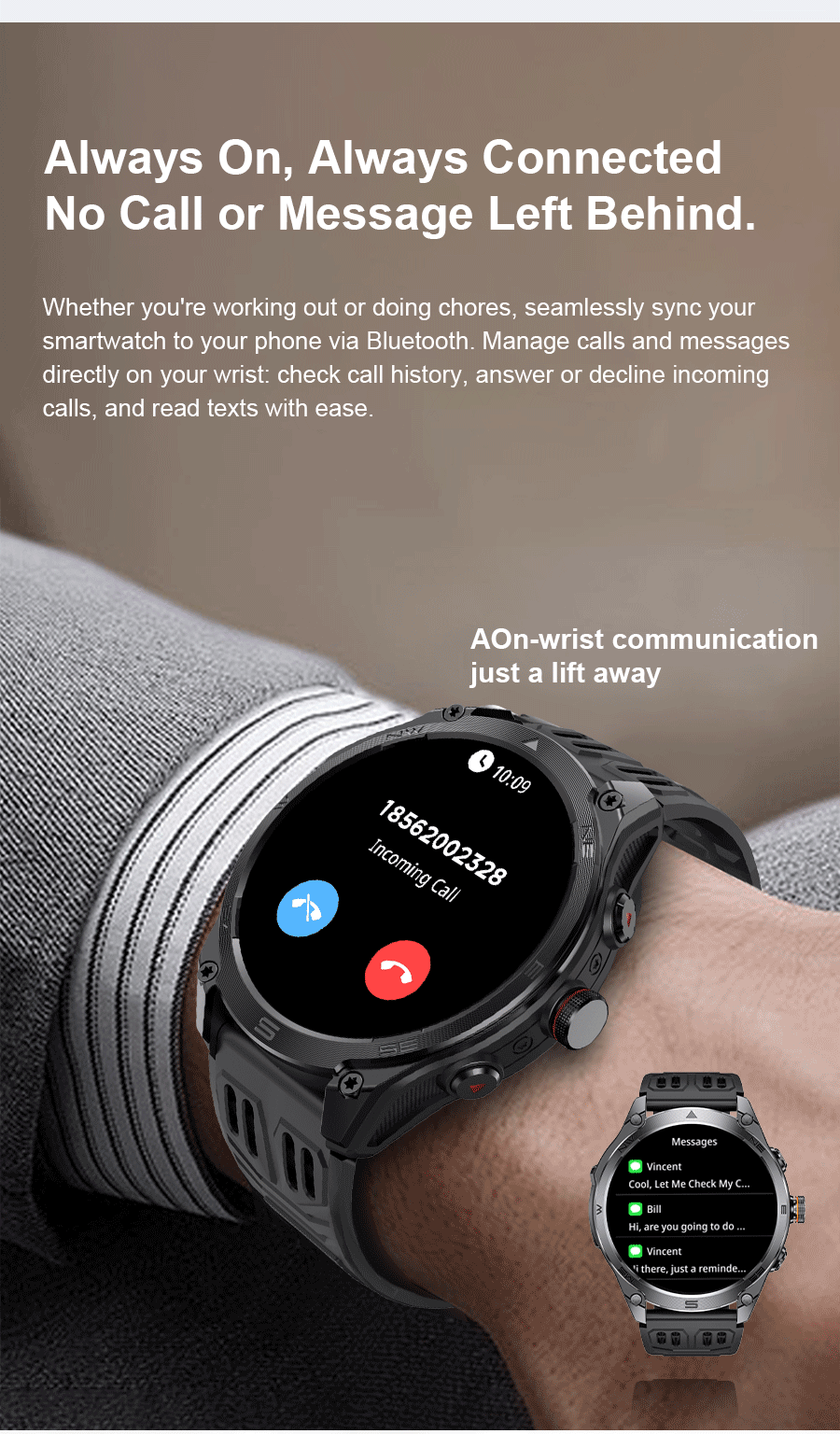 2025 New GPS SmartWatch 1000Mah Battery Compass 10ATM Waterproof Tactics Sport Flashlight BT call Smart Watch For Men For xioami