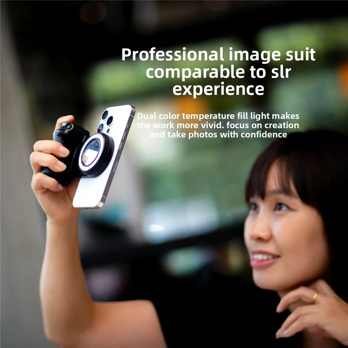 2025 Smartphone Camera Shutter Grip Bluetooth Selfie Handle Camera Photo Stabilizer with Fill Light for Iphone Android MagSafe
