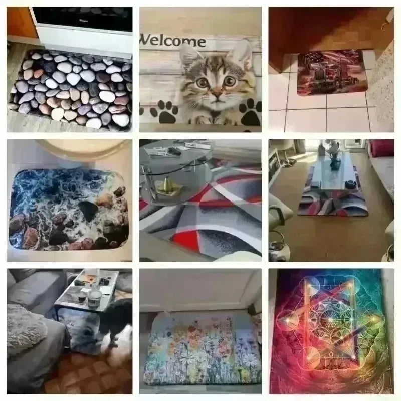 2D Flat Optical Illusion Non-slip Doormat Easy To Clean Perfect for Front Door Entryway Bedroom Laundry Room Area Door Mat Home