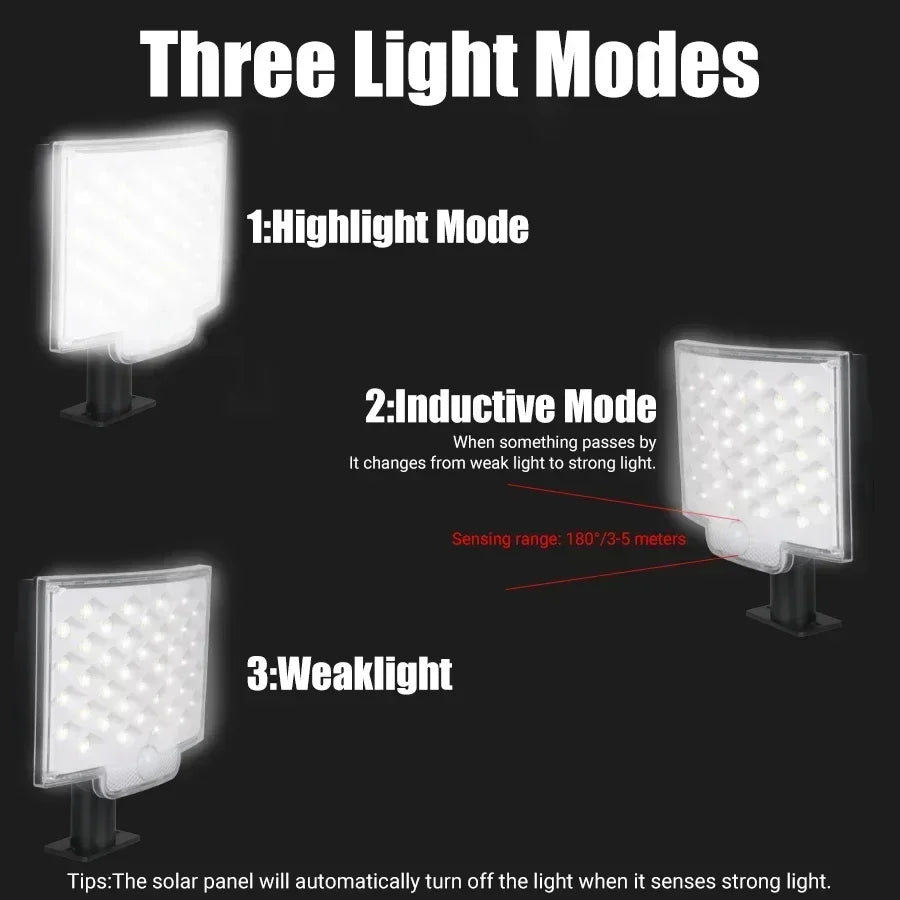 1-2pcs Super Bright 234LED Solar Light, IR Sensor Street Light, Decorative Wall Light, Multiple Switch Modes with Remote Control