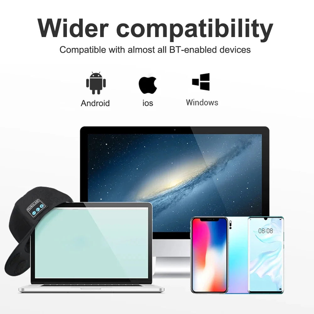Music Hat Wireless Bluetooth Speaker Hat Baseball Cap & Headphones Supports Volume Control Motion Music Hedset With Microphone