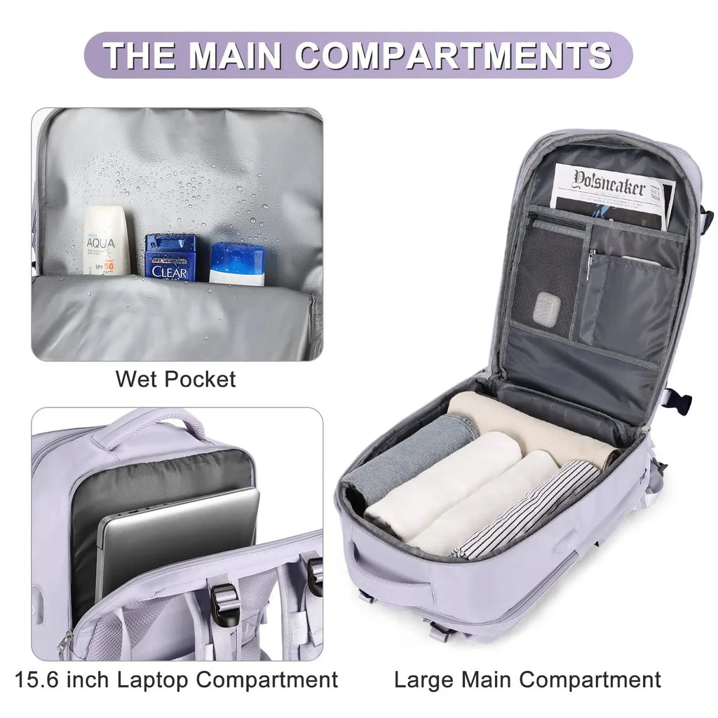 Buylor 40x25x20 Travel Backpack For Women Airplane Cabin Luggage Backpack Carry On 14inch Laptop Backpack Casual SchoolBackpack