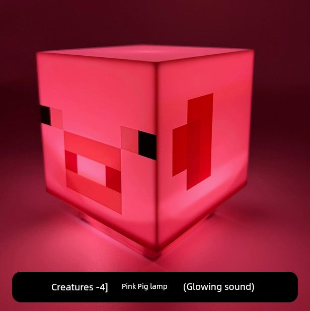 My World Torch Lamp Hand-Made Model MC Surrounding the Game Fox Salamander Ore Lamp Toy Small Night Lamp Ornaments