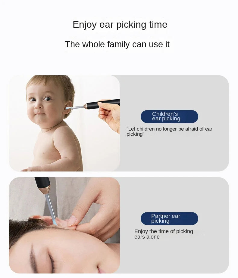 Tinsol Smart Visual Ear Cleaner 1296P Ear Sticks Otoscope USB C Charging Endoscope Wax Removal Tool Earpick Camera Health Care