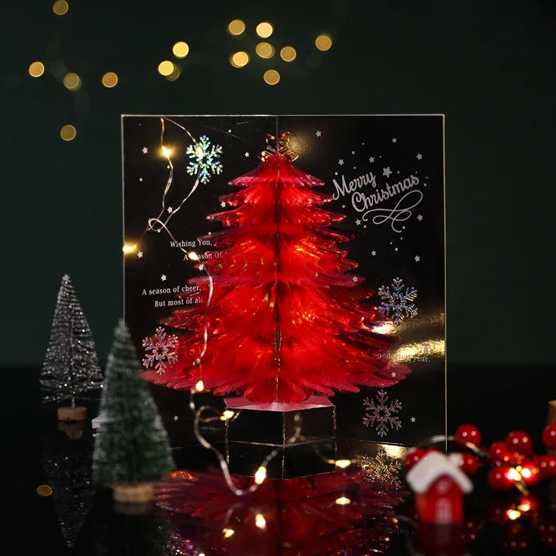 Handmade Christmas Gift Card Creative Design 3D Stereos High-end Blessing Small Thank You Card Festive Party Supply