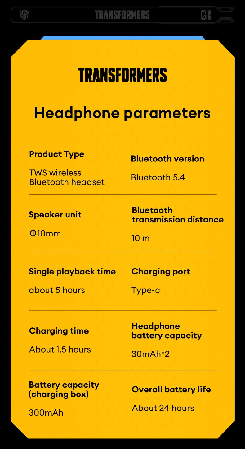 TRANSFORMERS TF-T36 Wireless Earphones Noise Reduction HD Call  Bluetooth Headphone Dual Mode HiFi Surround Sound Headset Choice