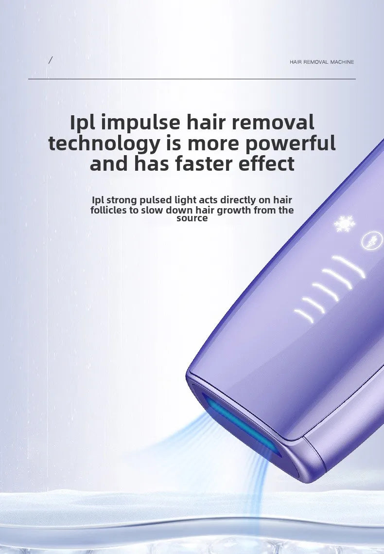 Portable IPL Laser Hair Removal Device with Ice Cooling System Painless for Smooth Skin