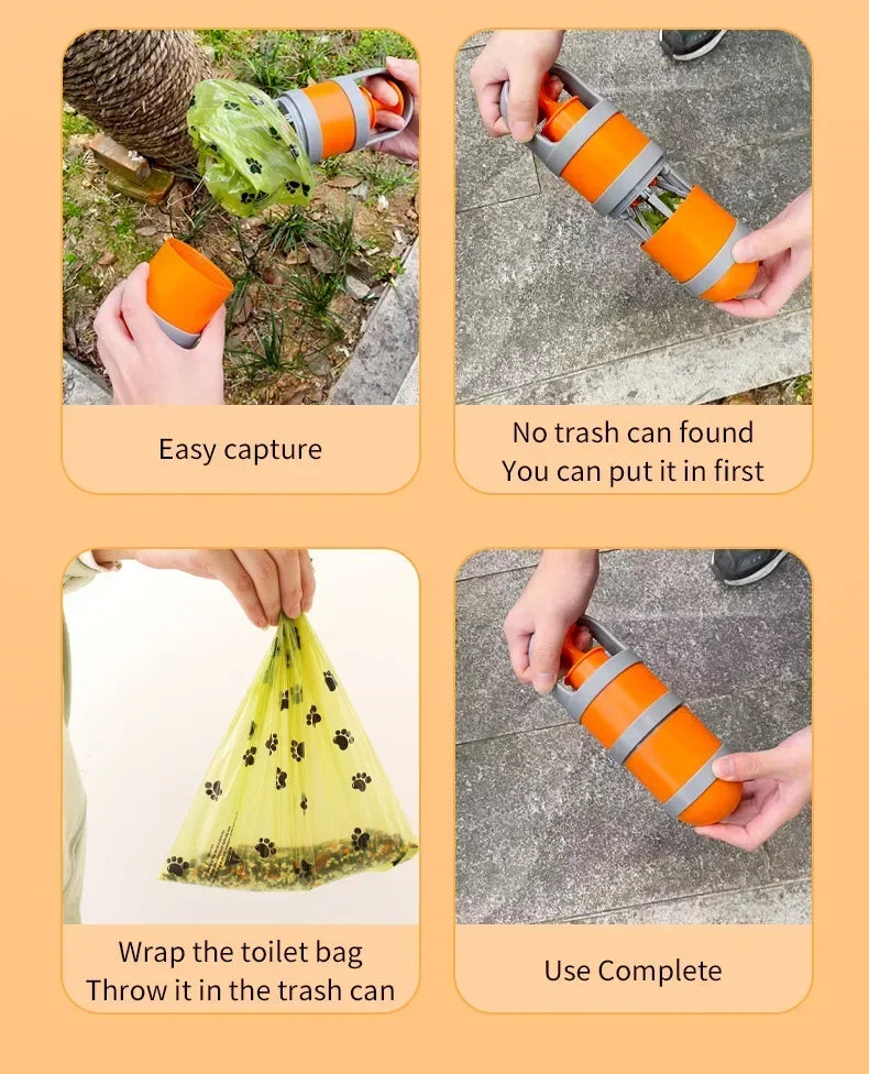 Pet Excrement Picker Cat Dog Zero-contact Toilet Picker Walking Dog Excrement Shovel Garbage Bag Dispenser Dog Accessories