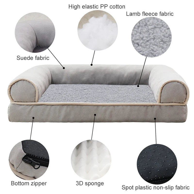 Winter Pet Dog Bed Sofa Deep Sleep Memory Foam Dog Bed Small Medium Large Square Thickened Warm Mat Kennel Dog Products