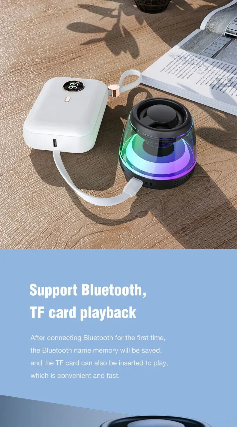 Magnetic Bluetooth Speaker RGB Mini Portable Speaker Magnetic Phone Holder Ring Wireless Sound Box Bluetooth Speaker Tower