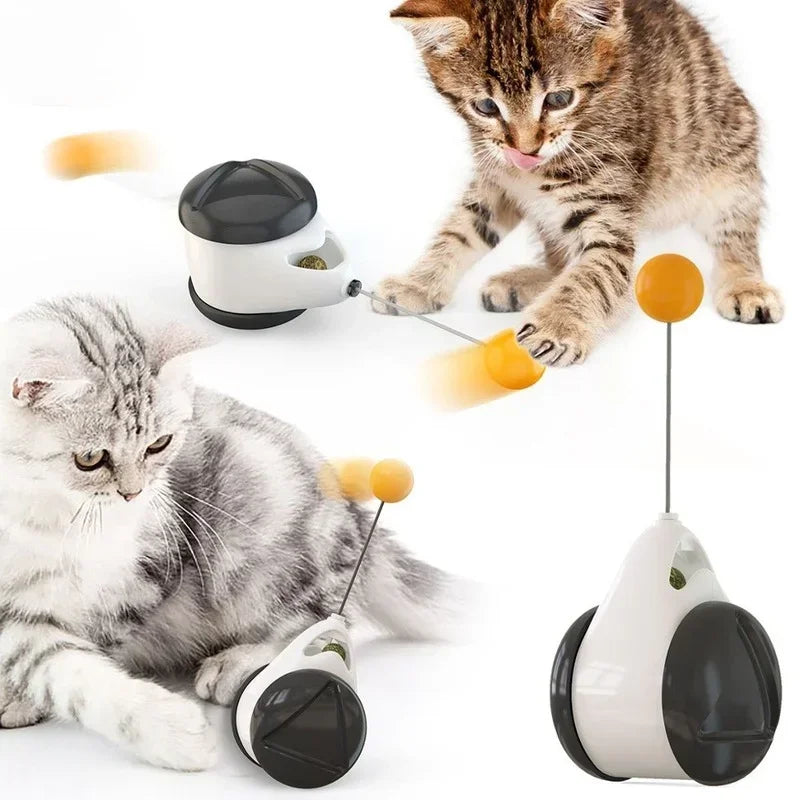 Funny Interactive Smart Toys for Cat, Kitten, Gatos - Unblocking Self - healing Balance Swing Car Pet Cat Toys