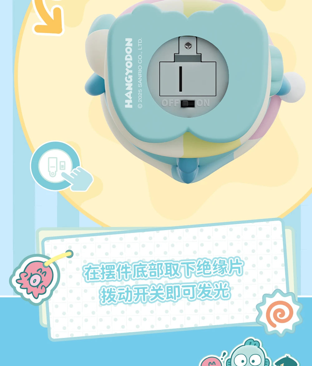 Genuine Sanrio Hangyodon Life Diary Series Light Night Blind Box Toys Anime Hangyodon Ugly Fish Girls Room Night Lamp Decor Gift