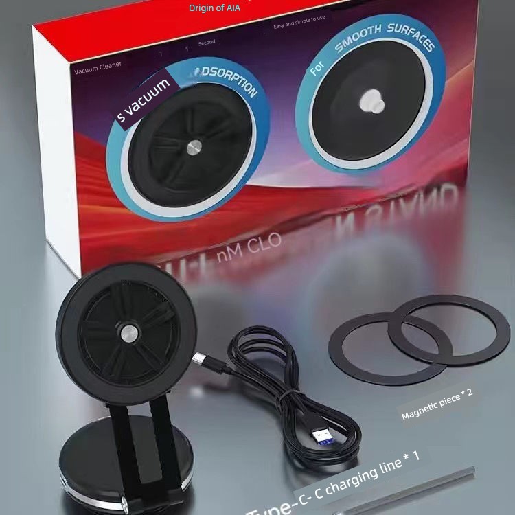 Factory Direct Sales Folding Electric Vacuum Adsorption Screen Glass Suction Tray Magnetic Suction Wireless Charger Car Phone Holder