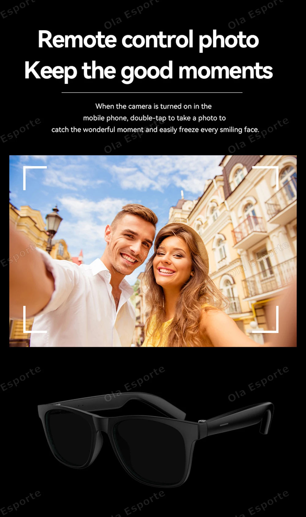 Ola Esporte New Smart Glasses Bluetooth Call Sunglasses Multi-functional Anti-Blue Light Sunglasses Wireless Headset Men Women