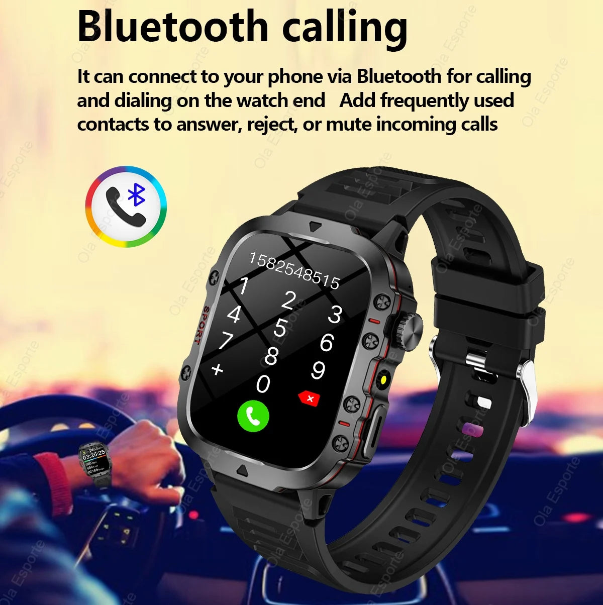 New Military GPS Smartwatch LED Flashlight Fitness IP68 Waterproof Outdoor Sports Tracker Bluetooth Calls Smart Watch Men Women