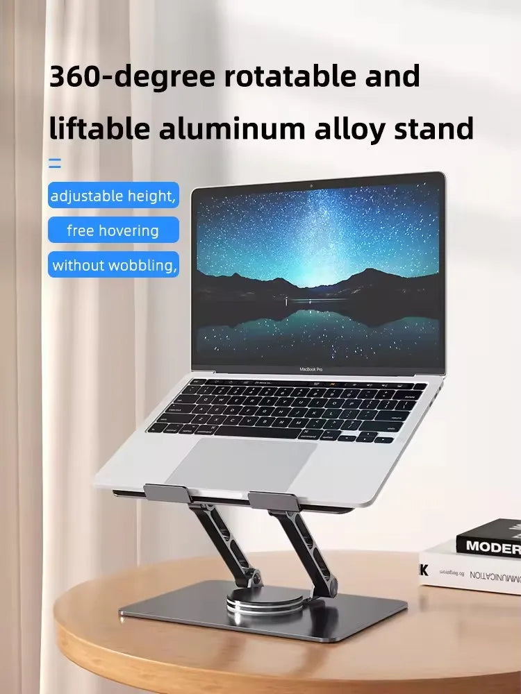 360 Swivel & Adjustable Laptop Stand for Desk Foldable & Portable Computer Stand for All Laptops up to 15.6 inches