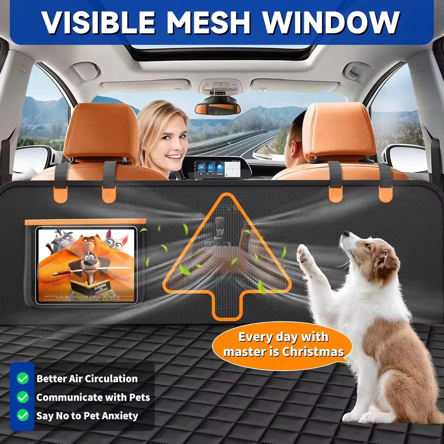 Pet Car Seat Cover, for Rear Seat Hard Bottom 137x147CM Cm, Waterproof and Easy To Clean, for Dog Car Back Pad Pet Cover