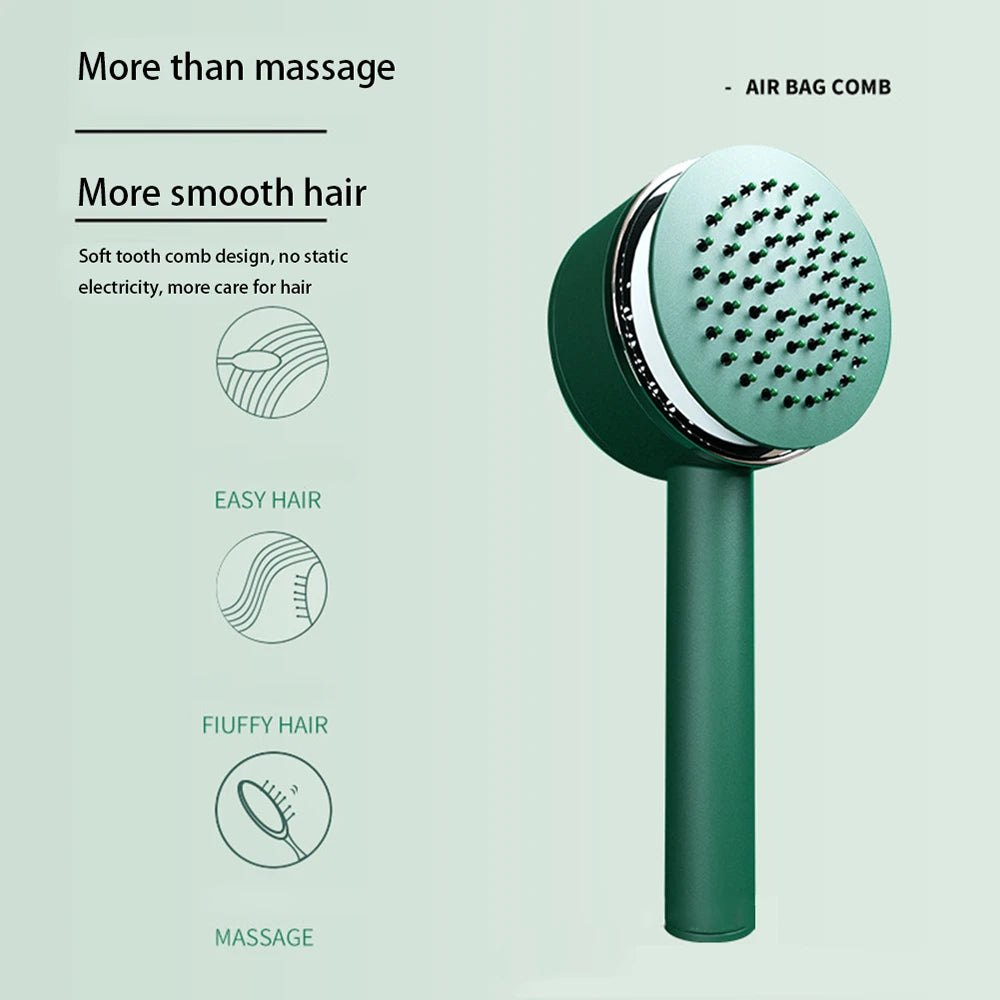 Central Airbag Hair Comb Self Cleaning Detangling Hair Brush For  Women Smooth Anti-Static Scalp Massage Hairbrush Dropshipping