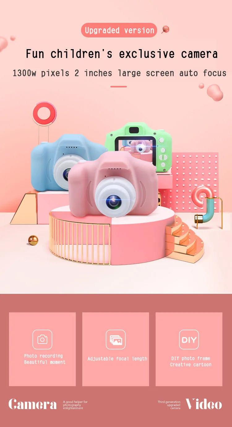 ZWN Children Digital Cameras 1080P HD Camera Video Toys 2 Inch Color Display Outdoor Camera SLR Camera Kid Toy+TF Memory Card