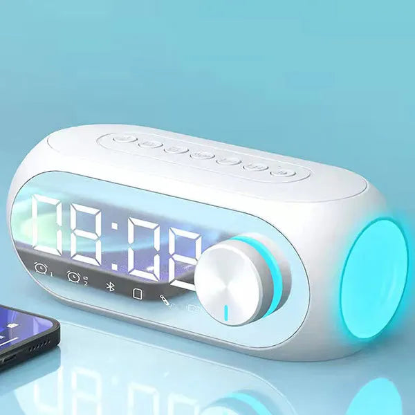 Alarm Clock Radio FM Bluetooth Speaker Portable Subwoofer Caixa De Som Sound Box Music Wireless Mini Woofers Bocina Lamp Column