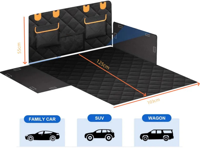 Waterproof Dog Car Seat Cover Trunk Case Dog Car Transporter Travel Mat Pad Dog Carriers Hammock For Small Medium Large Dogs
