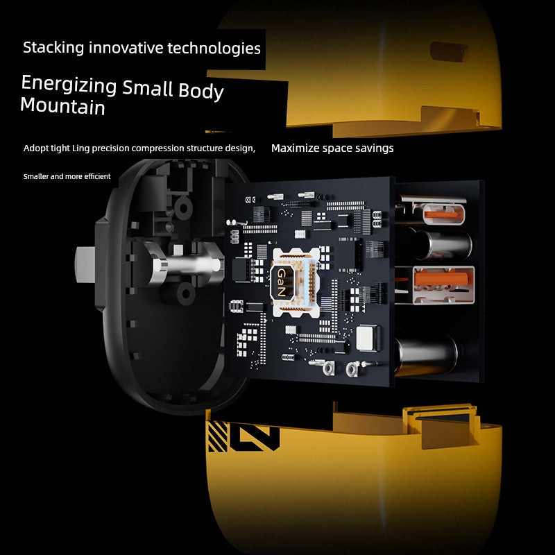 PD Gallium Nitride Two-Drag Two-Magnetic Data Cable Charging Plug