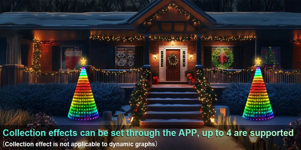 RGBIC 6.9FT 400LEDs Christmas Lights Holiday String Lights with Star Shape, Smart LED Xmas Tree for Indoor Outdoor Decor