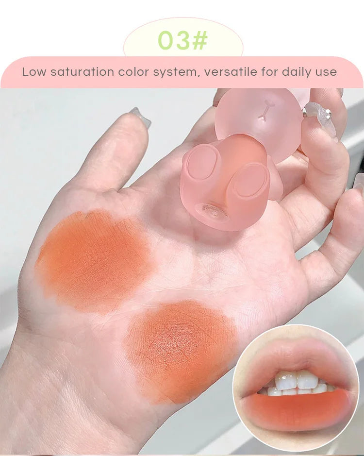 Gege Bear Rabbit Lip Glaze, Matte Velvet Lip Clay