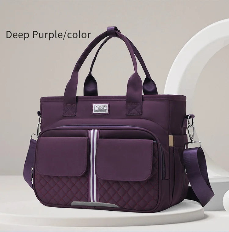 Multifunctional Insulated Picnic Bag Reusable Colorful  large capacity lunch bag with double pockets, portable lunch bag