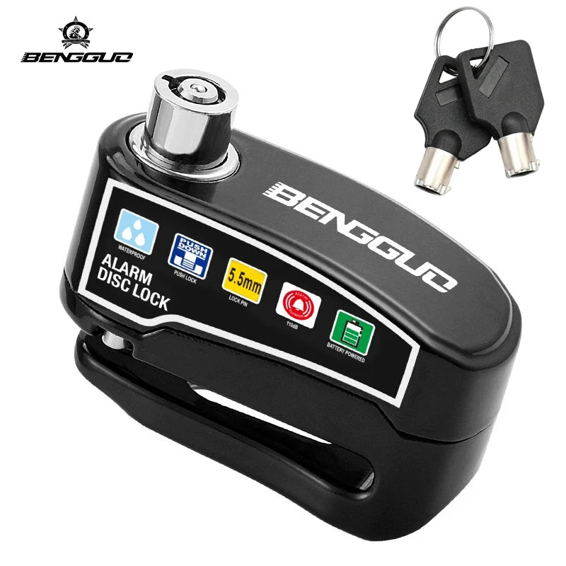 Scooter Motorcycle Burglar Alarm Lock Waterproof Bicycle Alarm 110db Warning Security Lock Moto Disc Brake Padlock Accessories