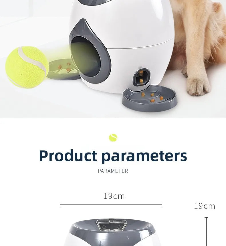 2 in 1 Dog Pet Interactive Toy Tennis Ball Launcher Automatic Throwing Training Reward Machine Fun Feeding Machine Pet Supplies