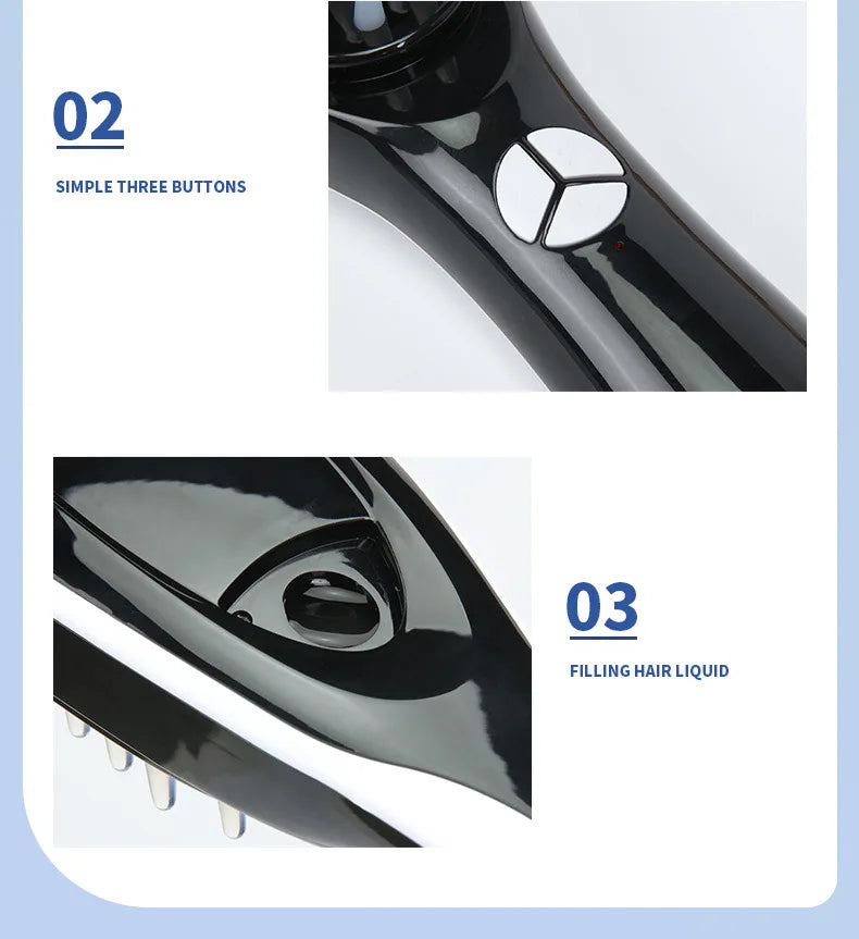 Electric Spray Massage Comb Hair Growth Vibration Head Massager Brush LED Anti Hair Loss Scalp Liquid Medicine Atomizing Comb