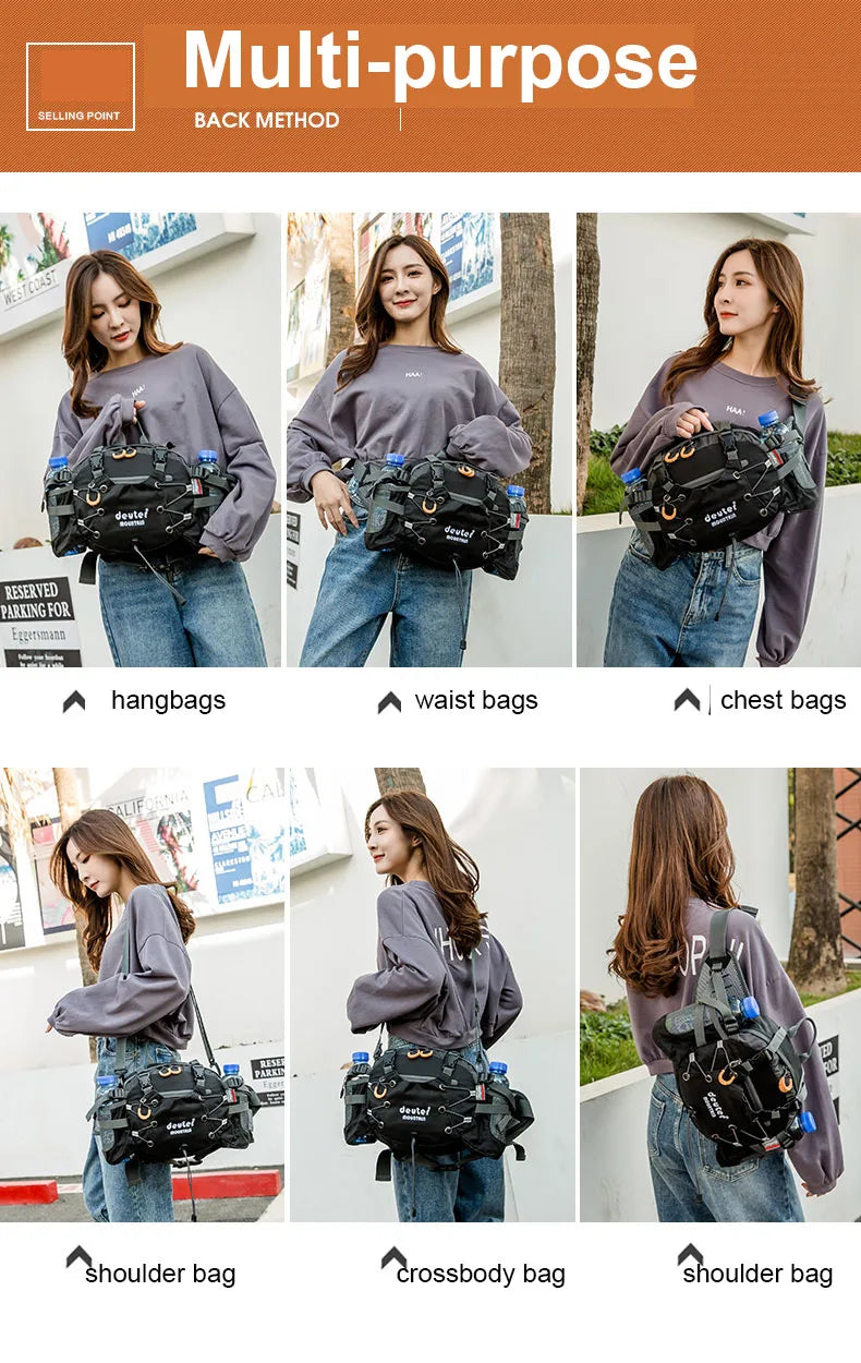 Camping Waist Chest Bag Outdoor Nylon Shoulder Bag Crossbody Travel Cycling Bicycle Riding Running Handbags Climbing Men's Bags