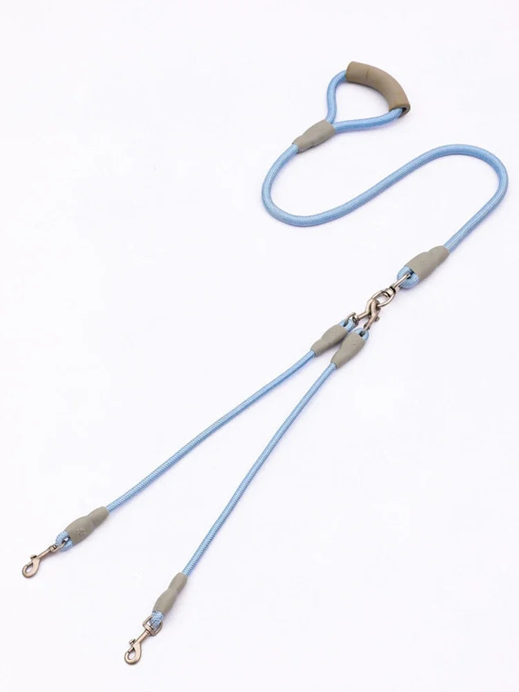 Dog leash Walk dog leash Medium double dog chain Double lead One tow two leads with pet supplies