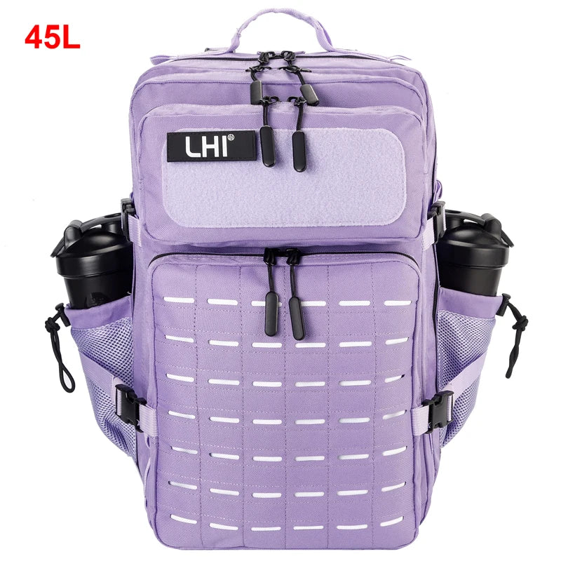 LHI 25L/35L/45L Gym Backapck Tactical Athlete Sports Fitness Bag Exercise Workout Weekend Travel Daypack with Bottle Holder