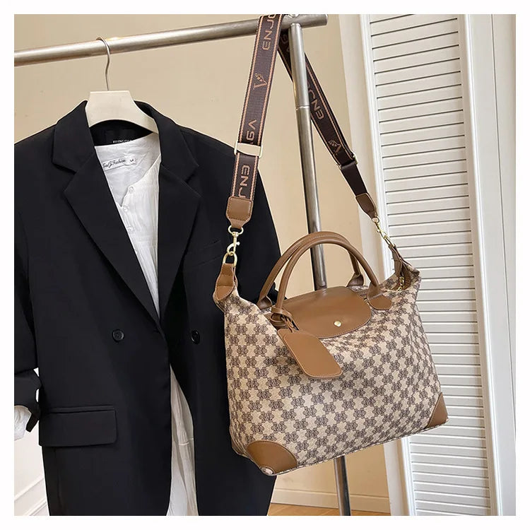 2025 New Large-Capacity Portable Tote Bag — Fashionable, Leisure & Travel-Ready, Versatile Shoulder/Crossbody Bag for Women