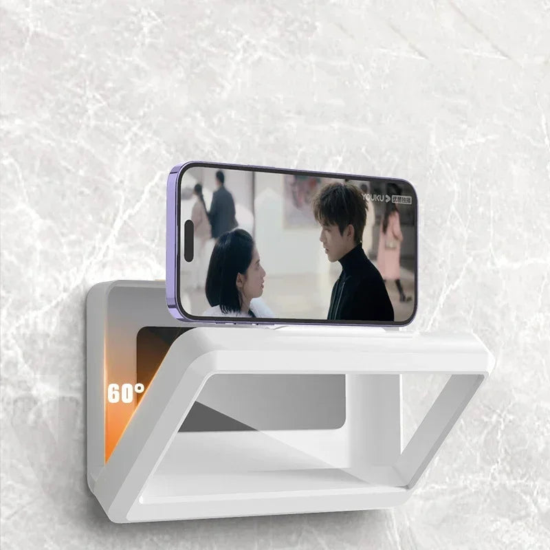 Wall Mounted Waterproof Phone Holder Cell Phone Storage Box Can Touched Shower Smartphone For iPhone 16 15 Samusng Xiaomi Stand