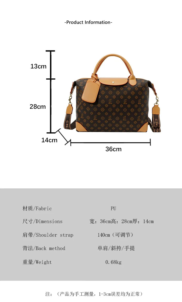 2025 New Large-Capacity Portable Tote Bag — Fashionable, Leisure & Travel-Ready, Versatile Shoulder/Crossbody Bag for Women