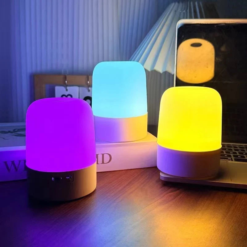Night Light 16 Colors RGB Dimmable Small Lamp,Portable Stepless Dimming Touch Lamps for Bedroom, Color Changing LED Lights