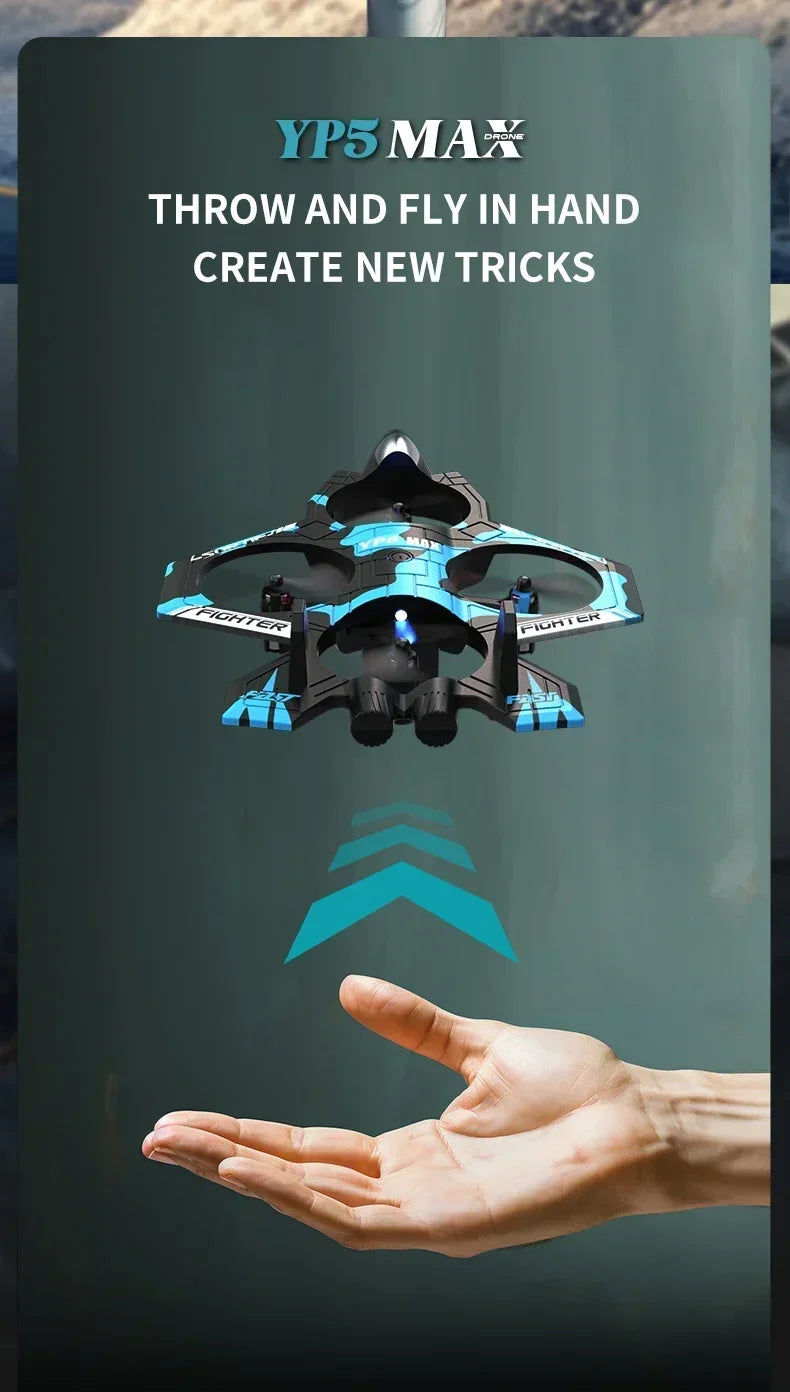 2025 New Fighter Quadcopter Drone Stunt Light RC Aircraft Four Channel Hovering Alta Altitude Rolling Special Effect